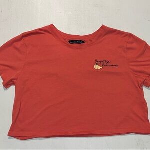 Abercrombie & Fitch Women’s Coral Graphic Crop Top, Size Small